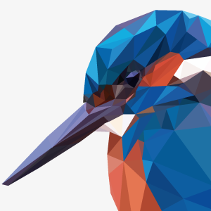 Low Poly Kingfisher, by Dennis Smit. www.schmitzl.nl